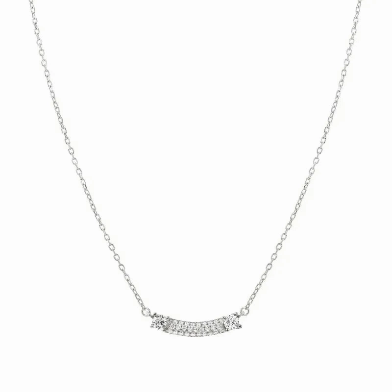 Nomination Fashion Era Necklace with Bar & Cubic Zirconia, Sterling Silver