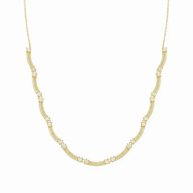 Nomination Fashion Era Necklace with Cubic Zirconia Pav, PVD Yellow Gold