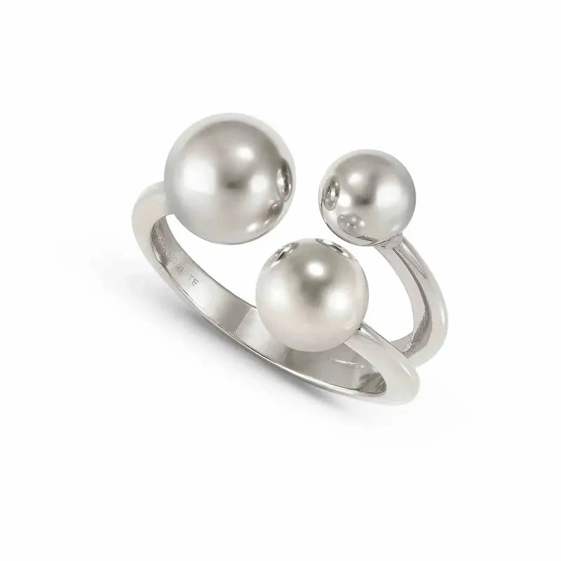 Nomination Fashion Era Ring with 3 Spheres, Sterling Silver