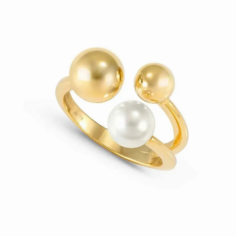 Nomination Fashion Era Ring with Pearl, PVD Yellow Gold