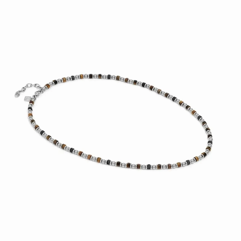 Nomination Instinct Style Sea Ed Necklace with Natural Stones, Stainless Steel