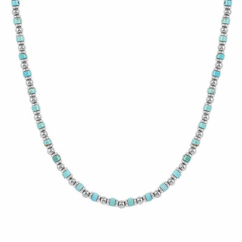 Nomination Instinct Style Sea Ed Necklace with Natural Stones, Stainless Steel