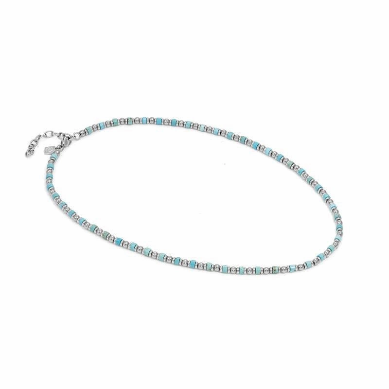 Nomination Instinct Style Sea Ed Necklace with Natural Stones, Stainless Steel