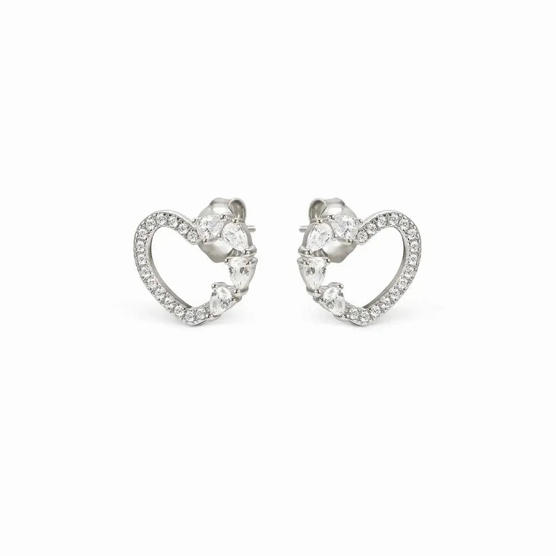 Nomination Shine Me Up Earrings, Heart with Cubic Zirconia, Sterling Silver