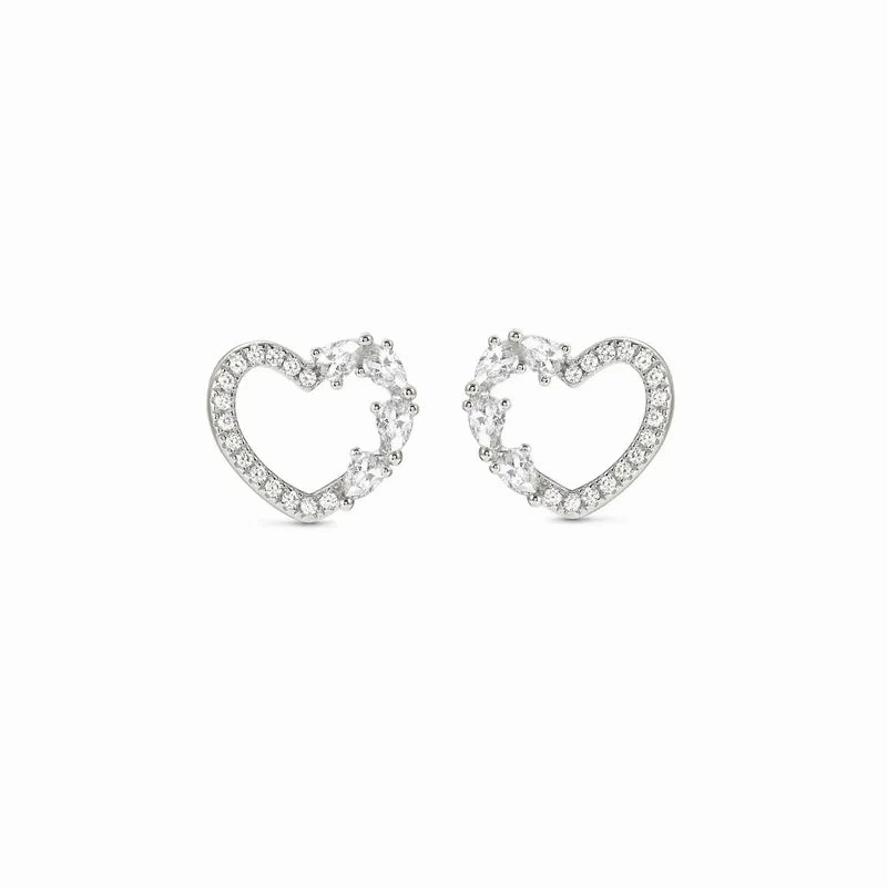 Nomination Shine Me Up Earrings, Heart with Cubic Zirconia, Sterling Silver