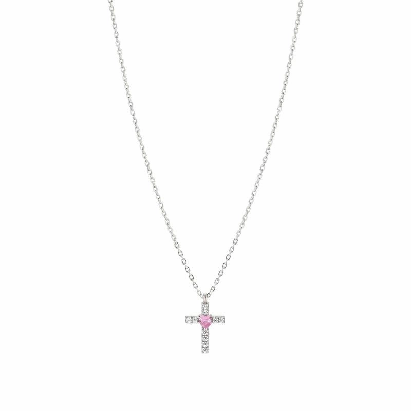 Nomination Shine Me Up Necklace, Cross with Cubic Zirconia, Sterling Silver