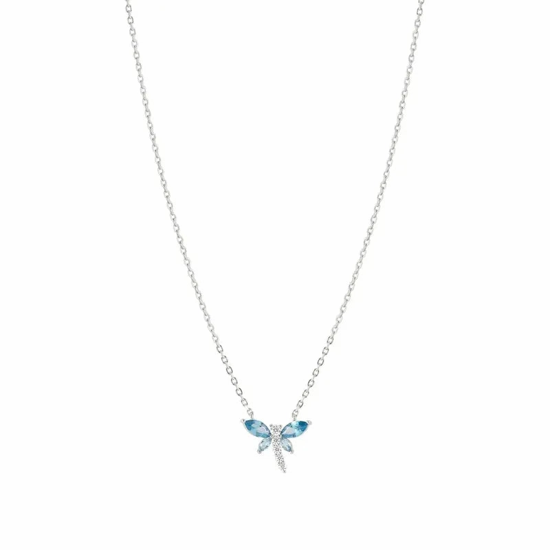 Nomination Shine Me Up Necklace, Dragonfly with Cubic Zirconia, Sterling Silver