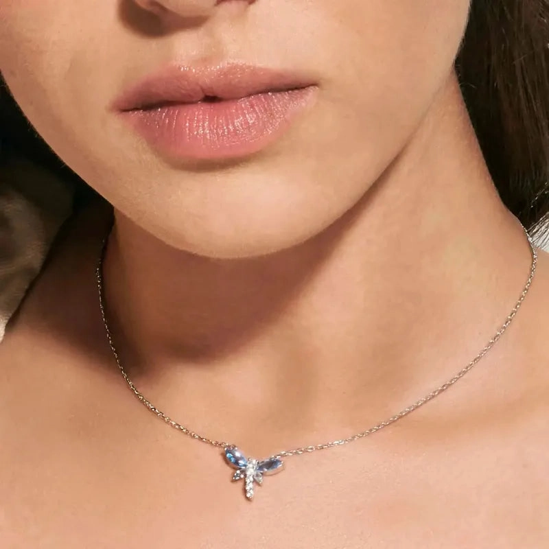 Nomination Shine Me Up Necklace, Dragonfly with Cubic Zirconia, Sterling Silver