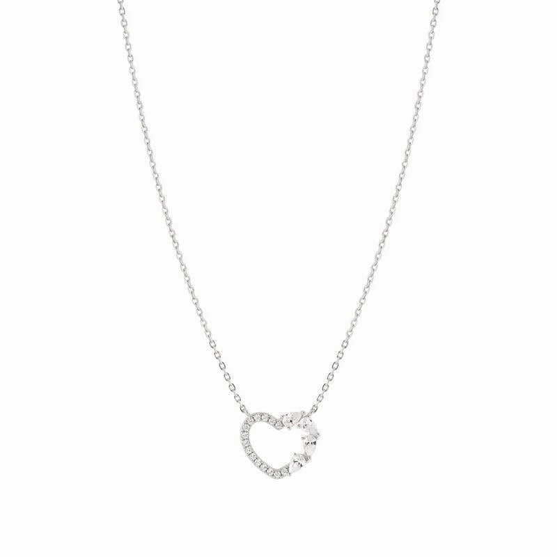 Nomination Shine Me Up Necklace, Heart with Cubic Zirconia, Sterling Silver