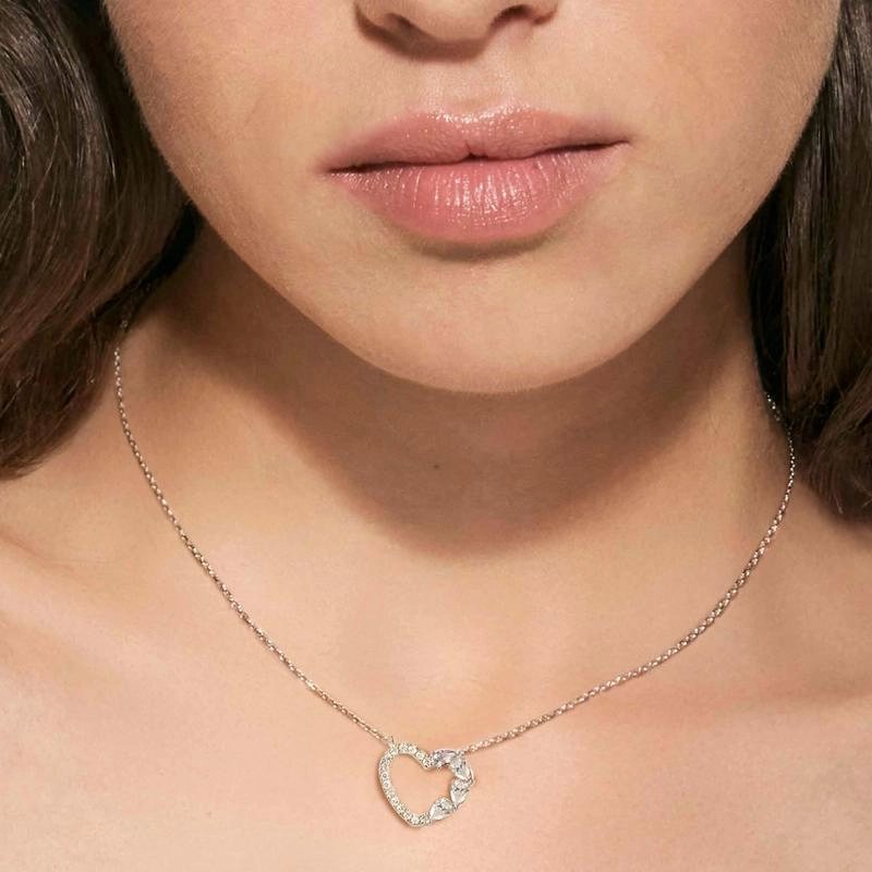 Nomination Shine Me Up Necklace, Heart with Cubic Zirconia, Sterling Silver