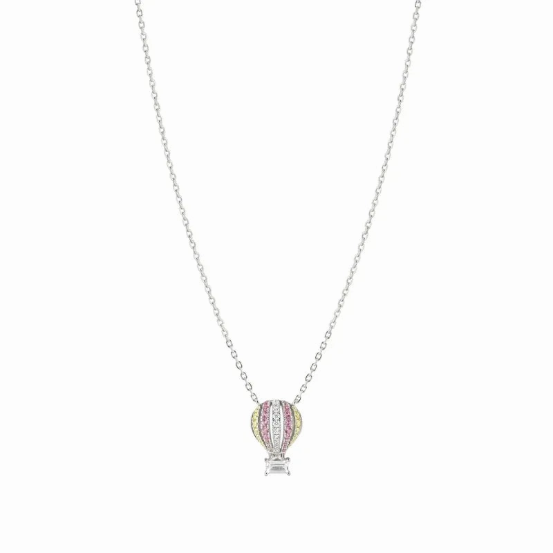 Nomination Shine Me Up Necklace, Hot Air Balloon with Cubic Zirconia, Sterling Silver