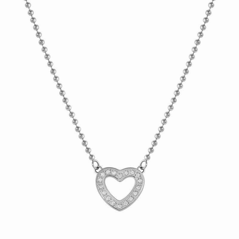Nomination Soffio Damore Necklace, Heart, Cubic Zirconia, Sterling Silver