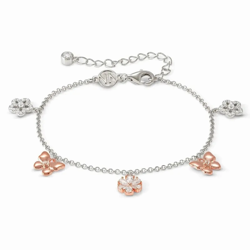 Nomination Sweetmadame Bracelet, Flower & Butterfly Mix, Rose Gold, Silver