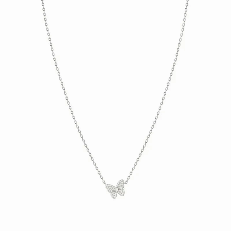 Nomination Sweetmadame Necklace, Butterfly with Cubic Zirconia, Sterling Silver