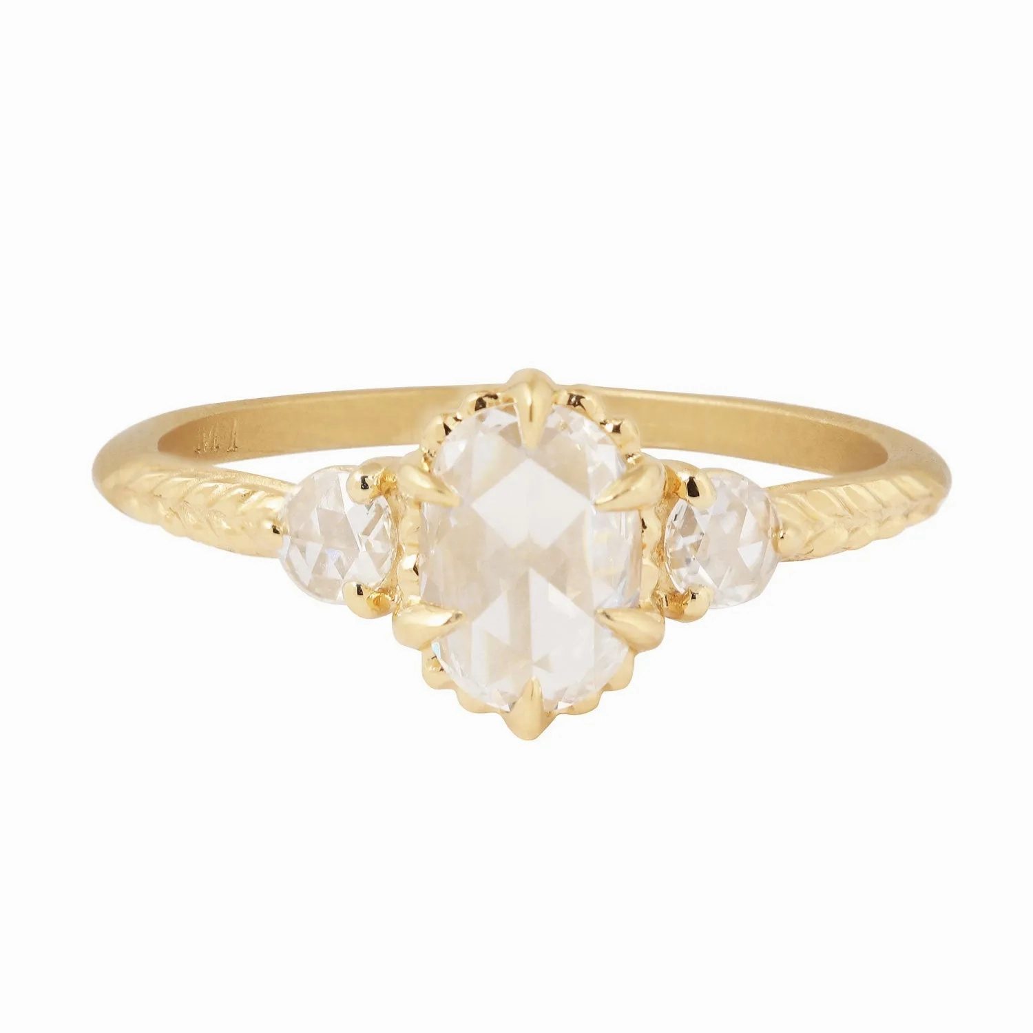 Oval Three Diamond Evergreen Ring