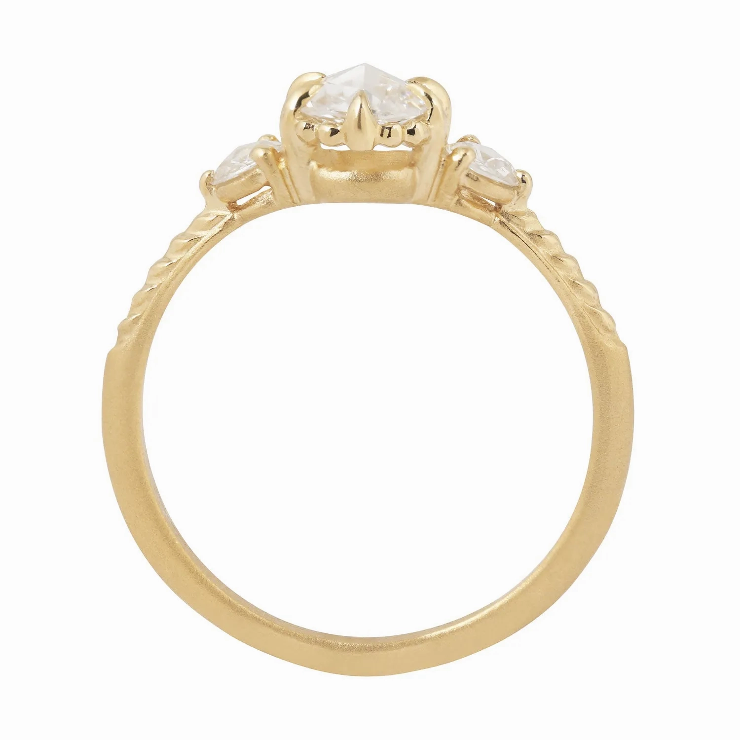 Oval Three Diamond Evergreen Ring