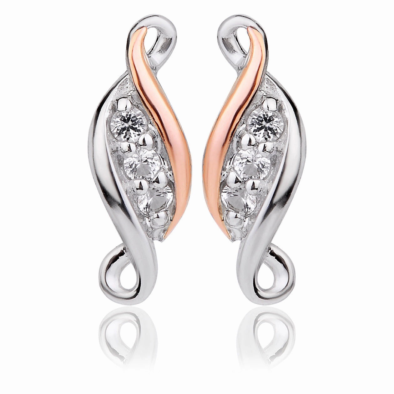 Past Present Future Sterling Silver Earrings with Topaz