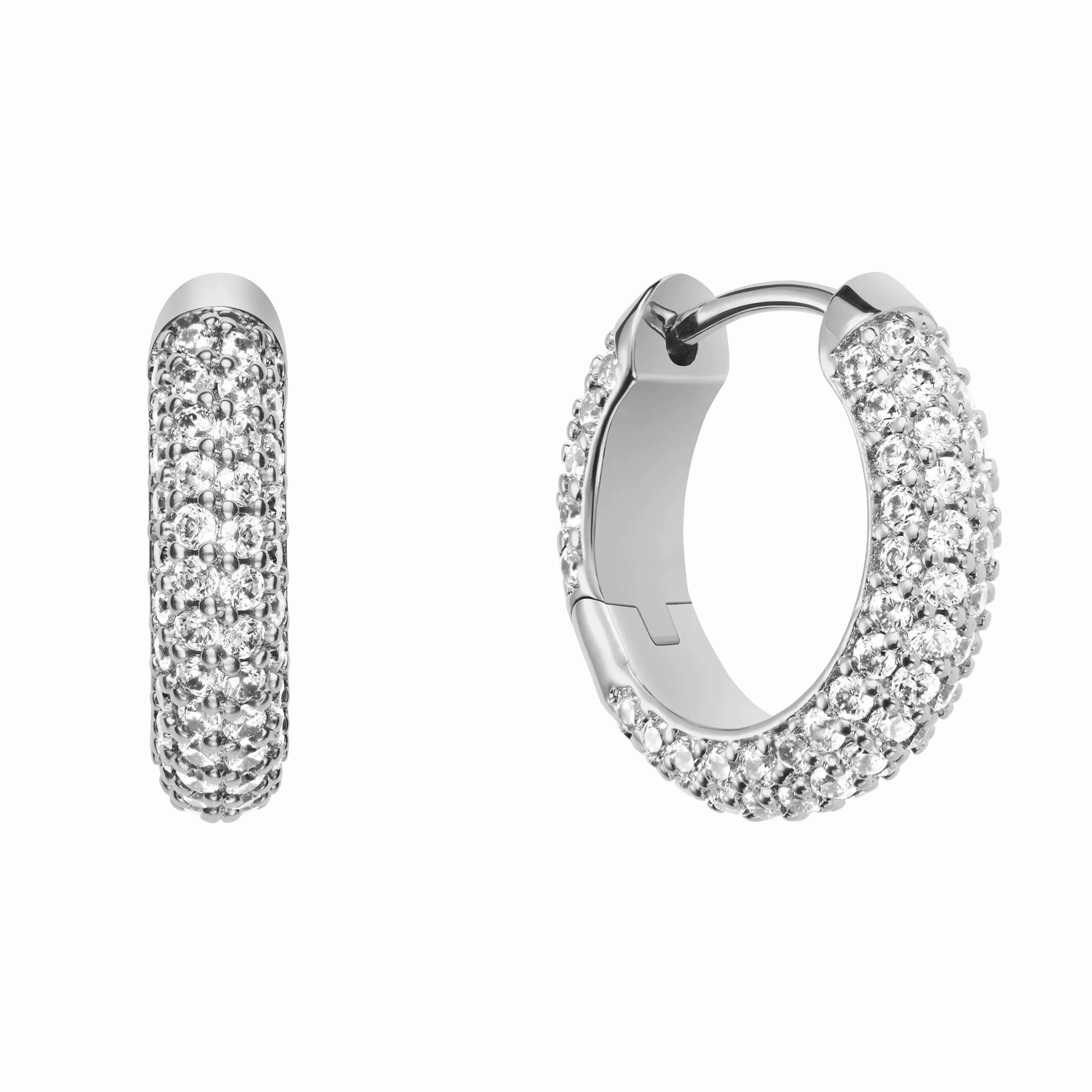 Pav?? Crystal Earrings Silver