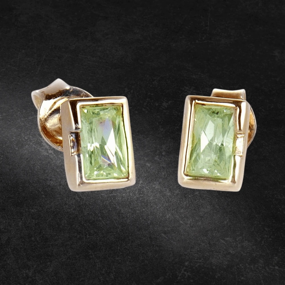 Peridot Baguette Earrings