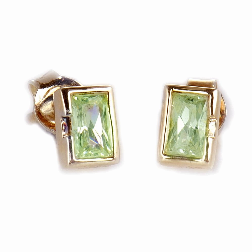 Peridot Baguette Earrings