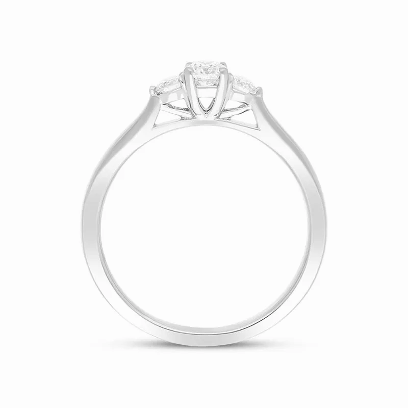 Platinum 0.35ct Diamond Three Stone Ring