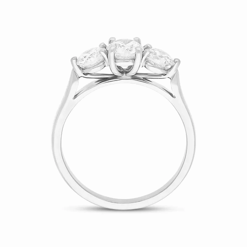 Platinum 1.26ct Diamond Three Stone Ring