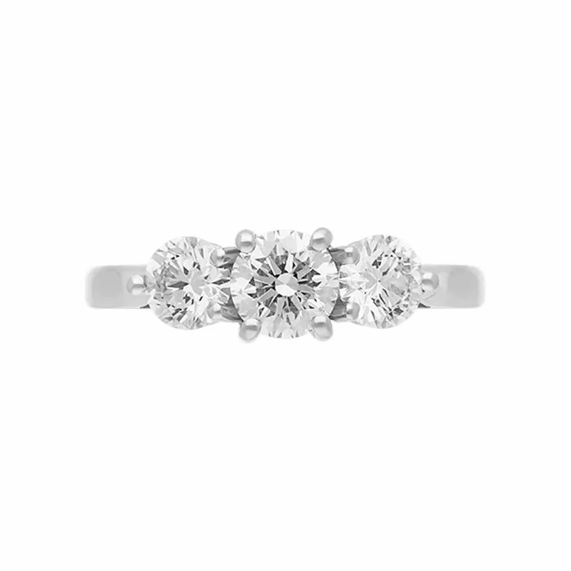 Platinum 1.26ct Diamond Three Stone Ring