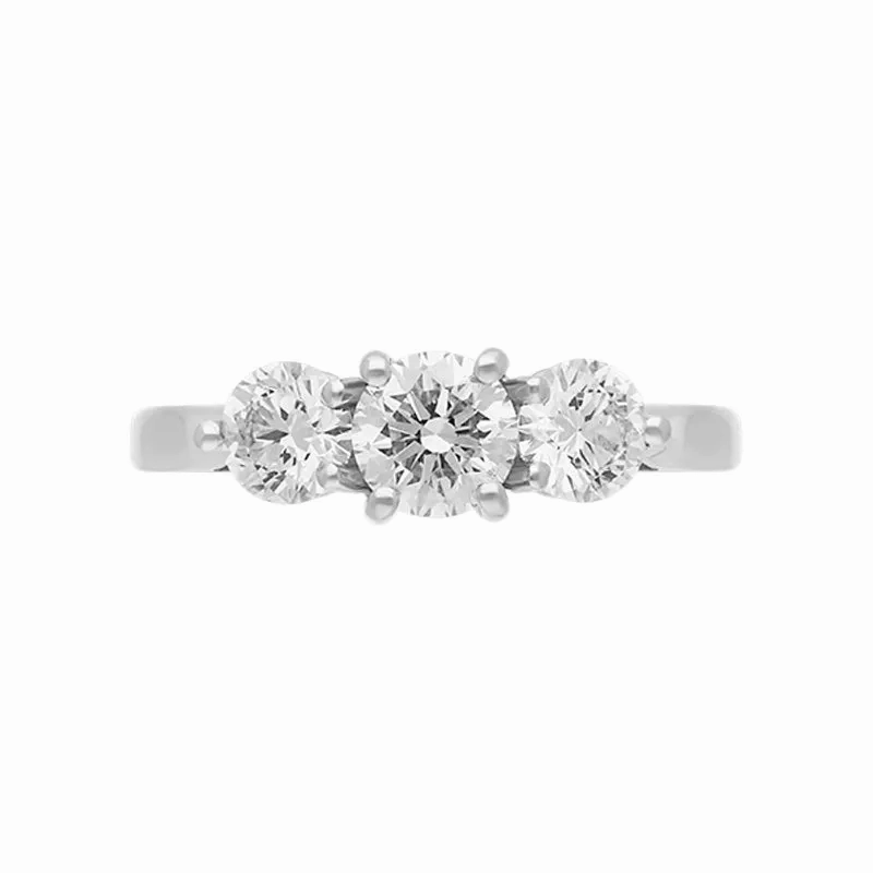 Platinum 1.26ct Diamond Three Stone Ring