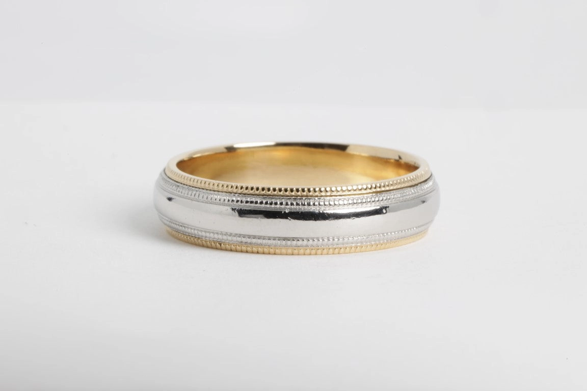 Platinum 950 & 18K Yellow Gold Wedding Ring Band (9.9g)