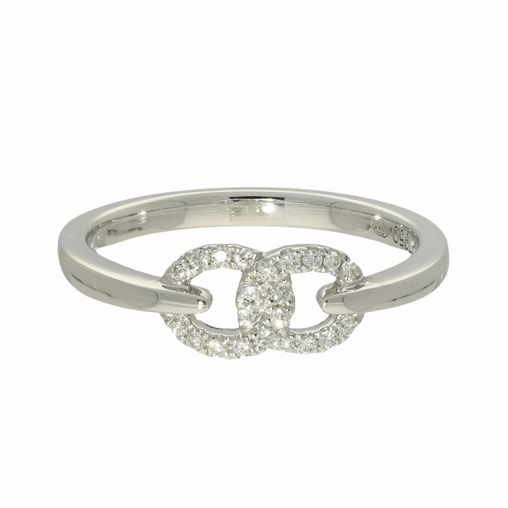 Platinum & Diamond Interlocking Double Circles Ring