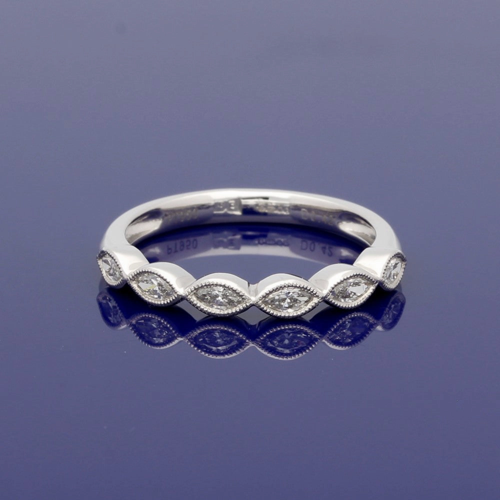 Platinum & Marquise Diamond Half Eternity Ring