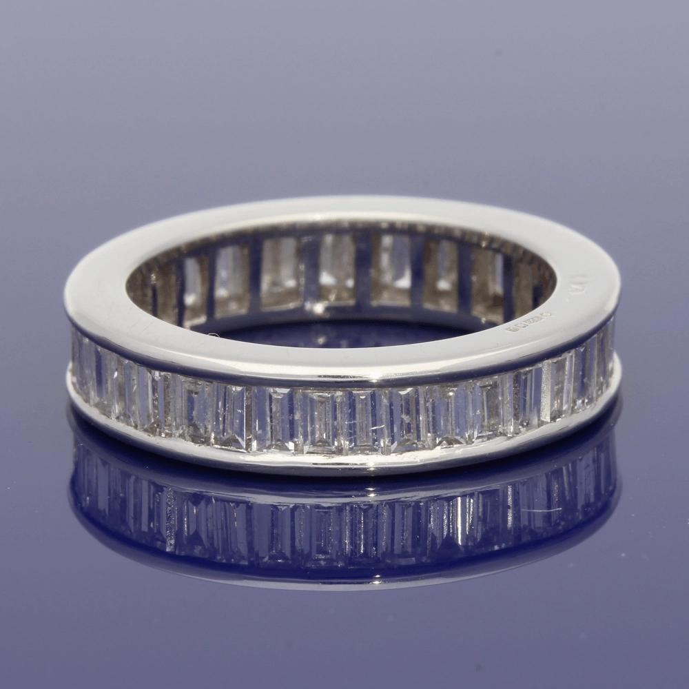 Platinum Baguette Cut Diamond Full Eternity Ring