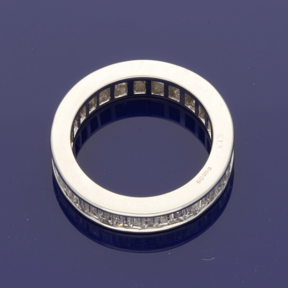 Platinum Baguette Cut Diamond Full Eternity Ring