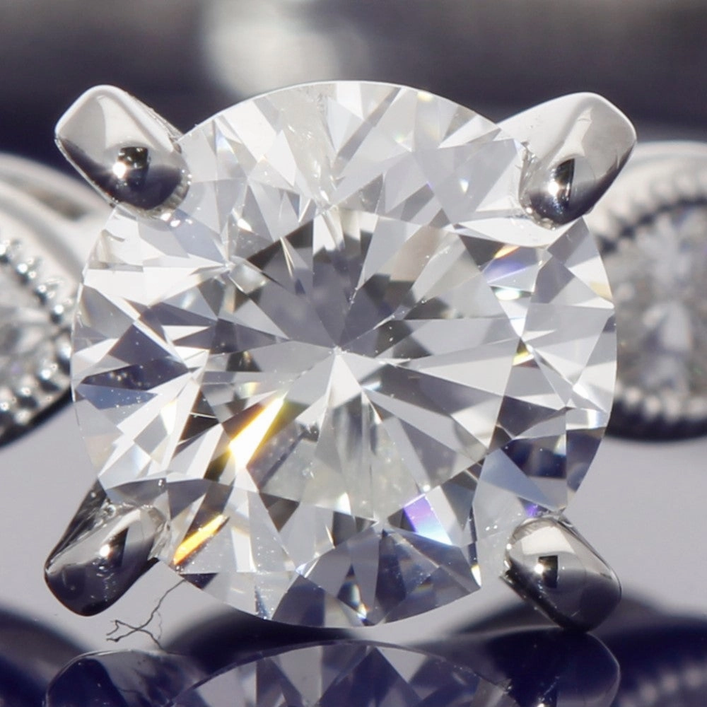 Platinum Bridal Set C Round and Marquise Diamond Engagement and Wedding Ring Set