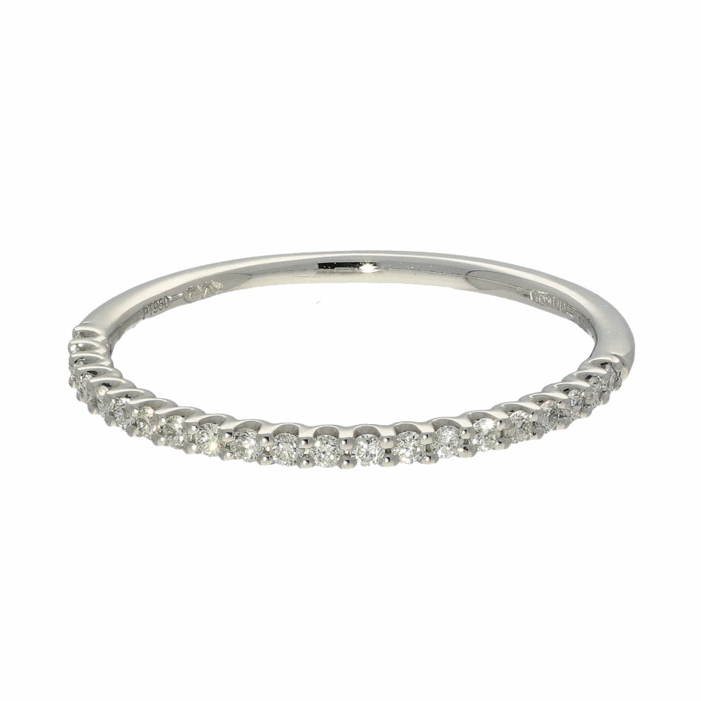 Platinum Diamond 1.3mm Slim Half Eternity Ring