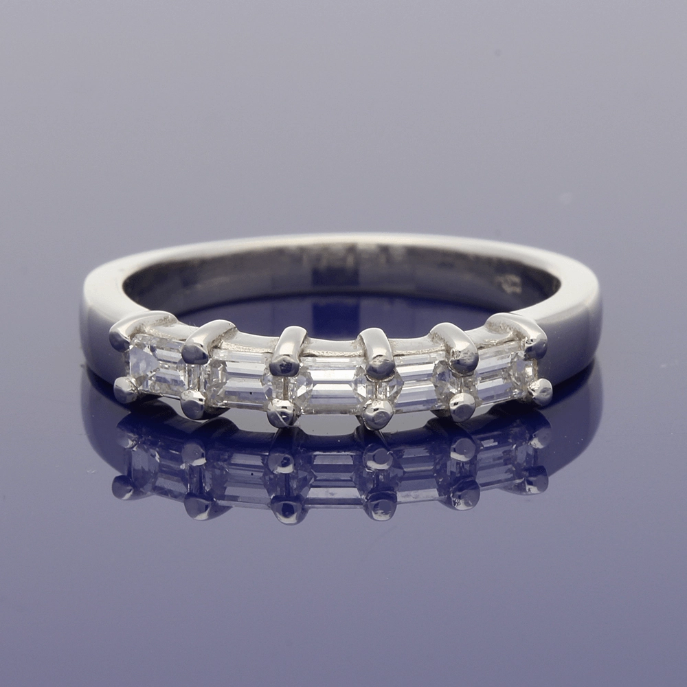Platinum Diamond Baguette 5-Stone Ring