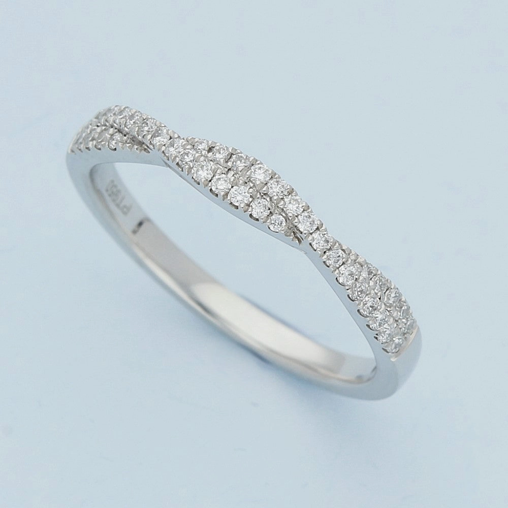 Platinum Diamond Infinity Twist Half Eternity Ring
