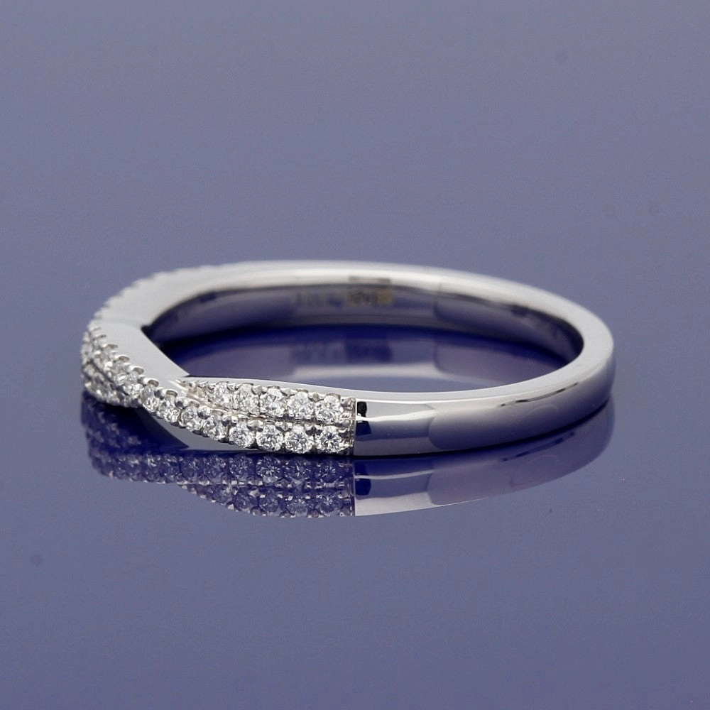 Platinum Diamond Infinity Twist Half Eternity Ring