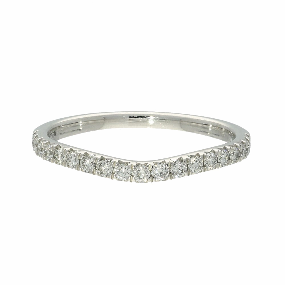 Platinum Diamond Micro Claw Curved Half Eternity Ring