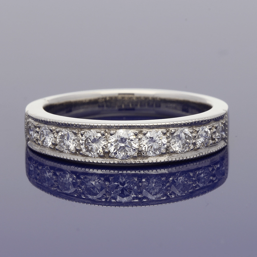 Platinum Graduated Diamond Half Eternity Ring