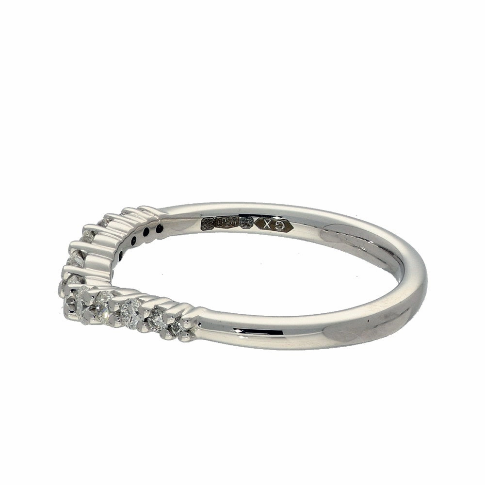 Platinum Graduated Diamond Wishbone Half Eternity Ring