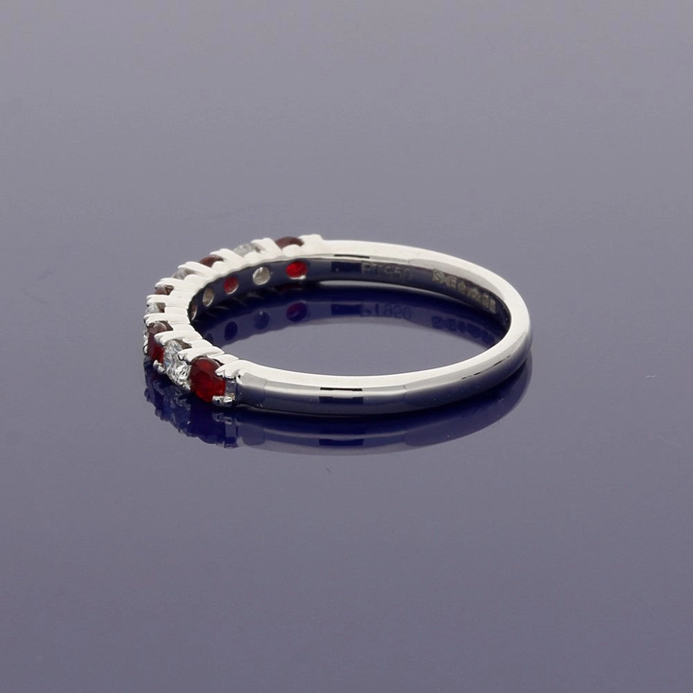 Platinum Ruby & Diamond Half Eternity Ring
