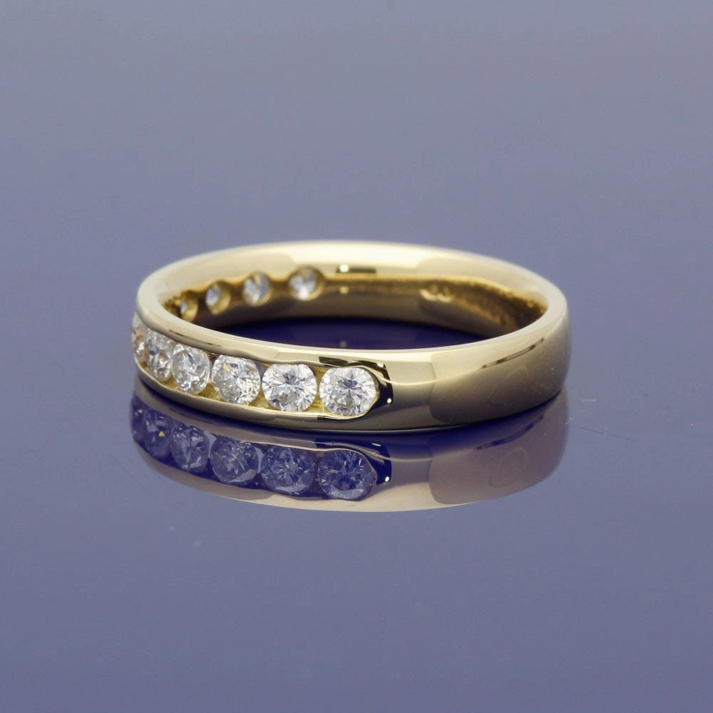 Pre-loved 18ct Yellow Gold Channel Set Diamond Half Eternity Ring