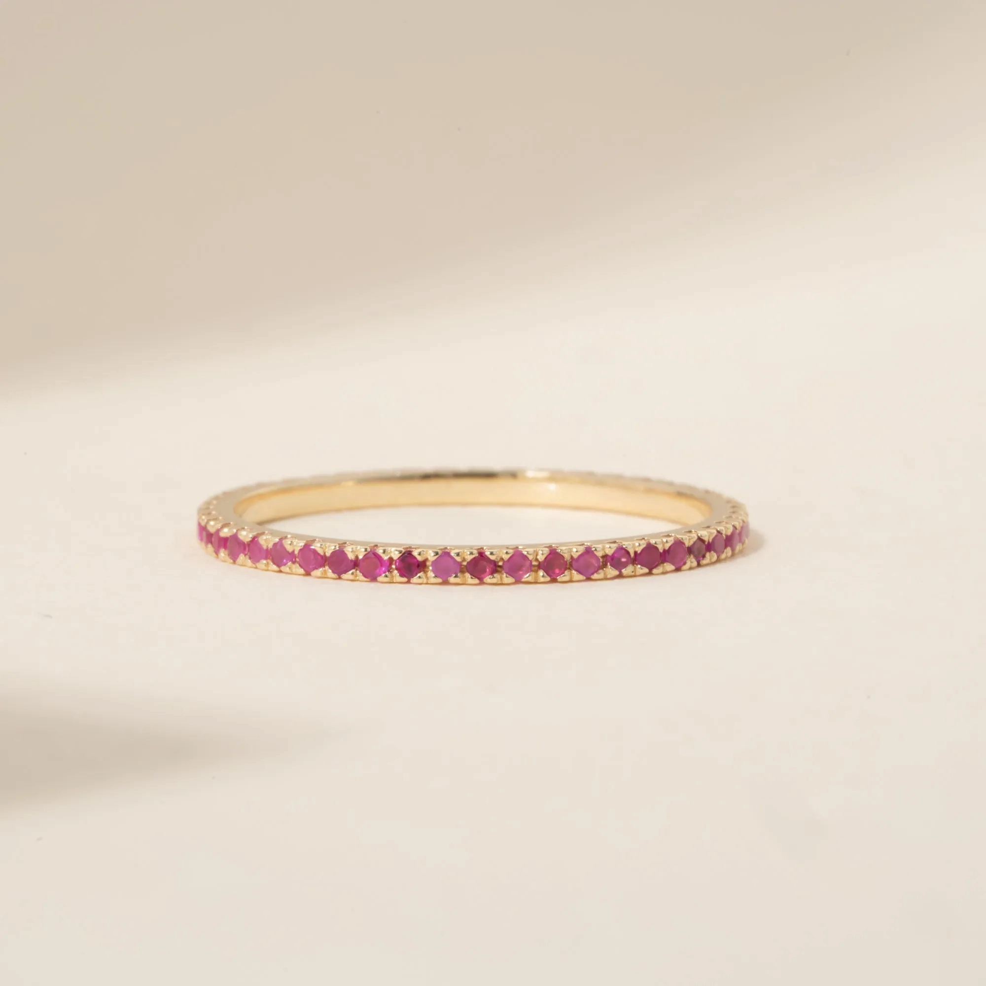 Prong Set Ruby Eternity Band, Kiki