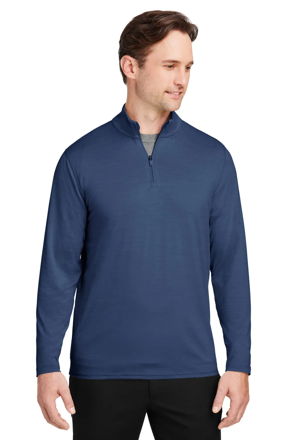Puma Mens Cloudspun Moisture Wicking 1/4 Zip Sweatshirt - Heather Navy Blue  Choose your new Clothing Puma