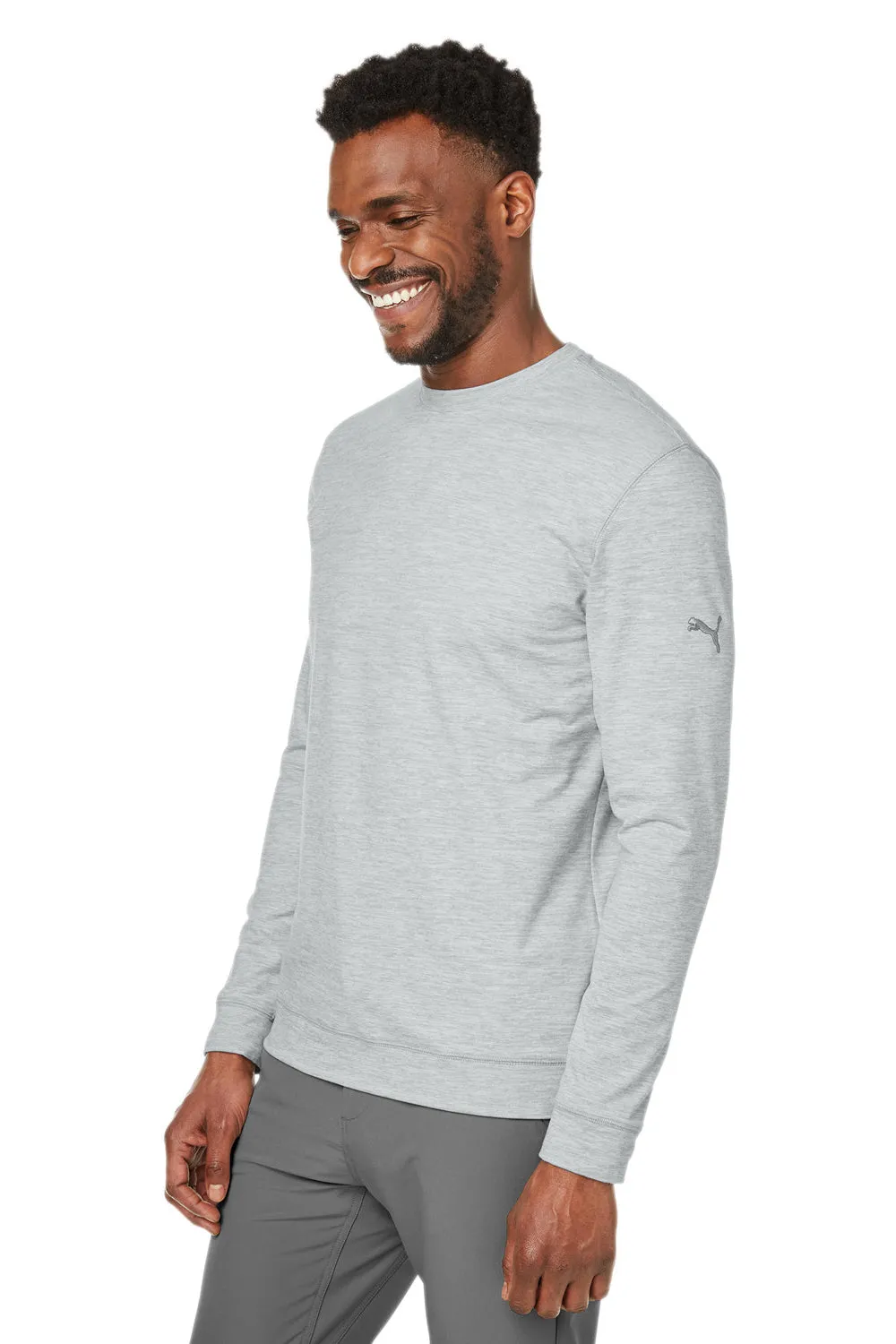 Puma Mens Cloudspun Moisture Wicking Crewneck Sweatshirt - High Rise Grey  Choose your new Clothing Puma