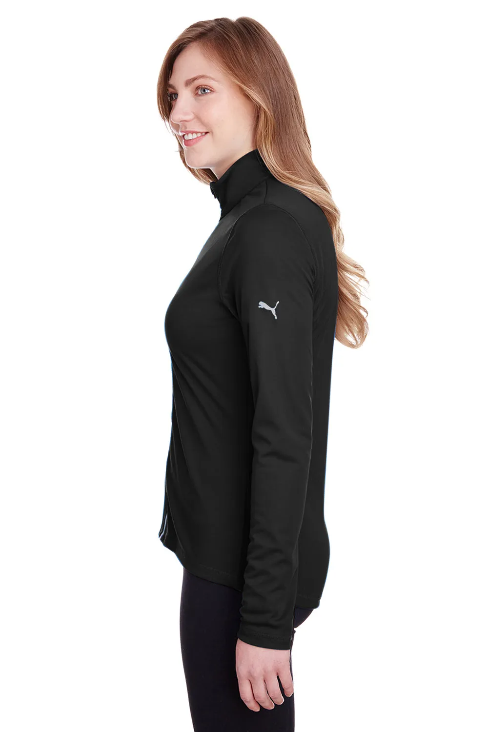 Puma Womens Icon Performance Moisture Wicking Full Zip Sweatshirt - Black