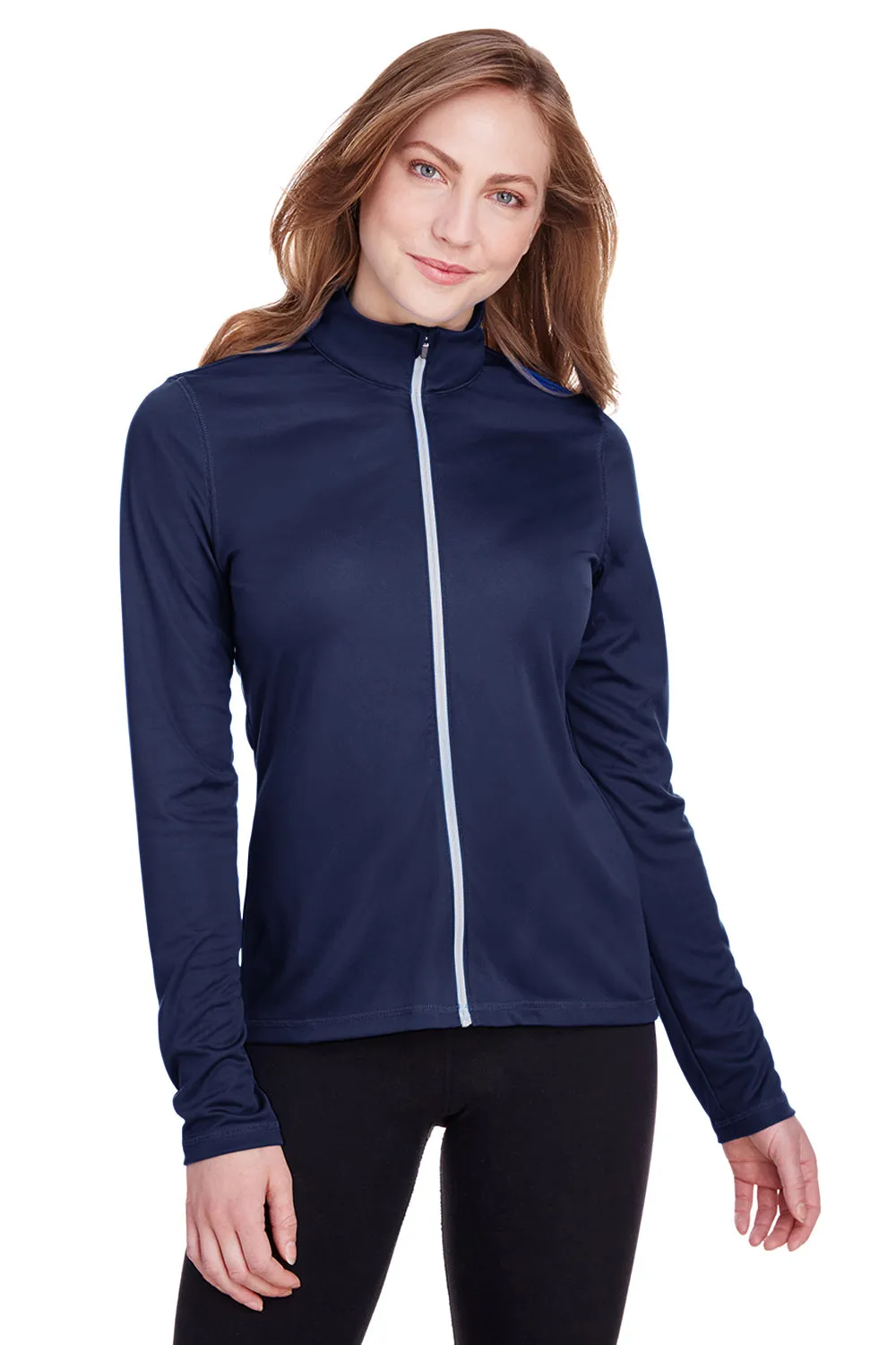 Puma Womens Icon Performance Moisture Wicking Full Zip Sweatshirt - Peacoat Blue  Choose your new Clothing Puma
