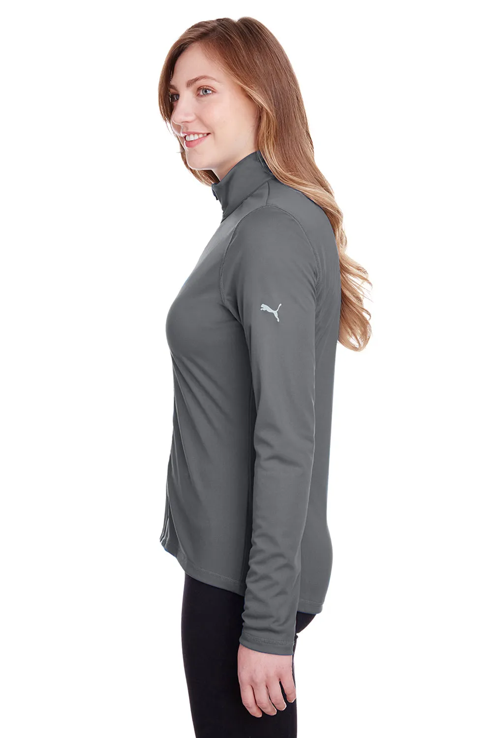 Puma Womens Icon Performance Moisture Wicking Full Zip Sweatshirt - Quiet Shade Grey