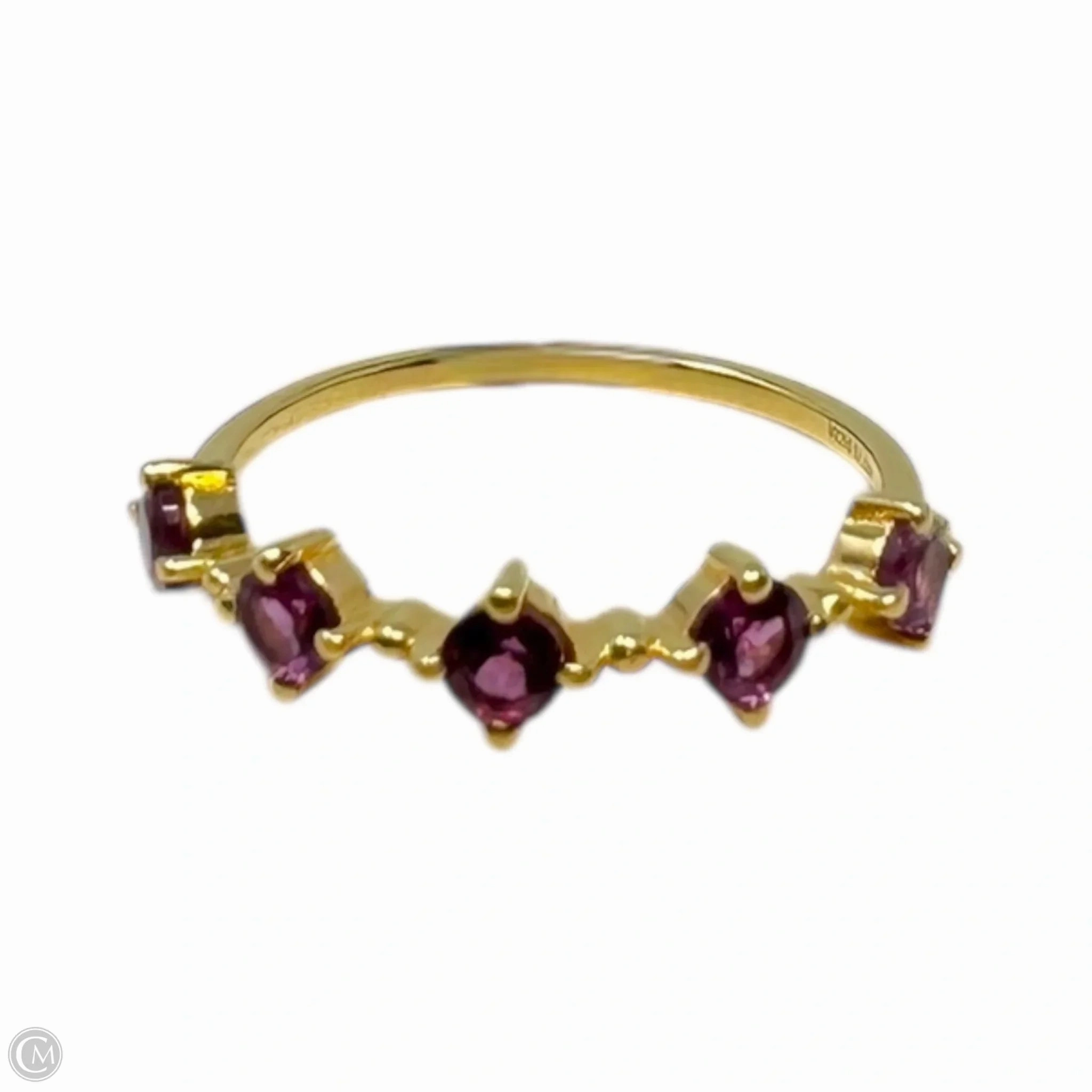 Purple & Gold Ring Sterling Silver, Size: 7